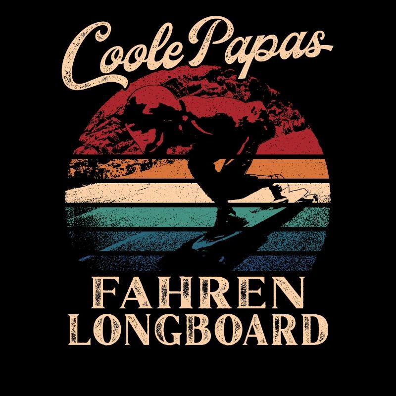 Cool Dads Riding Longboard Retro Dad Gift