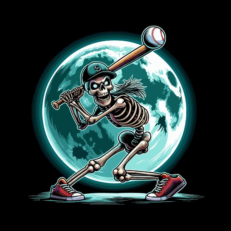 Halloween Baseball Skeleton Horror Baseball Player