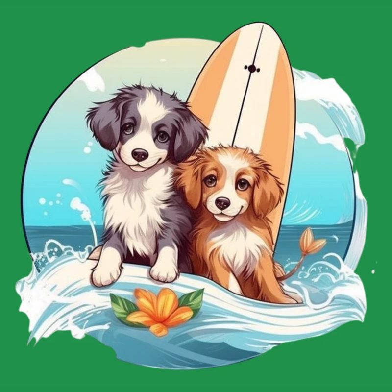 Zwei Surfhunde