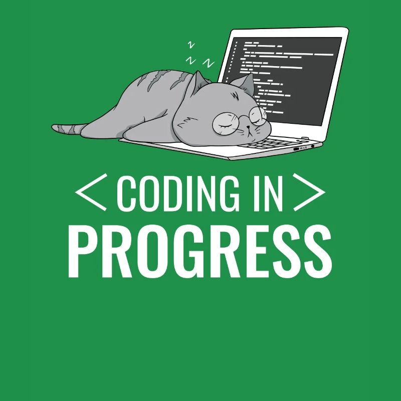 Programming Computer Nerd Cat