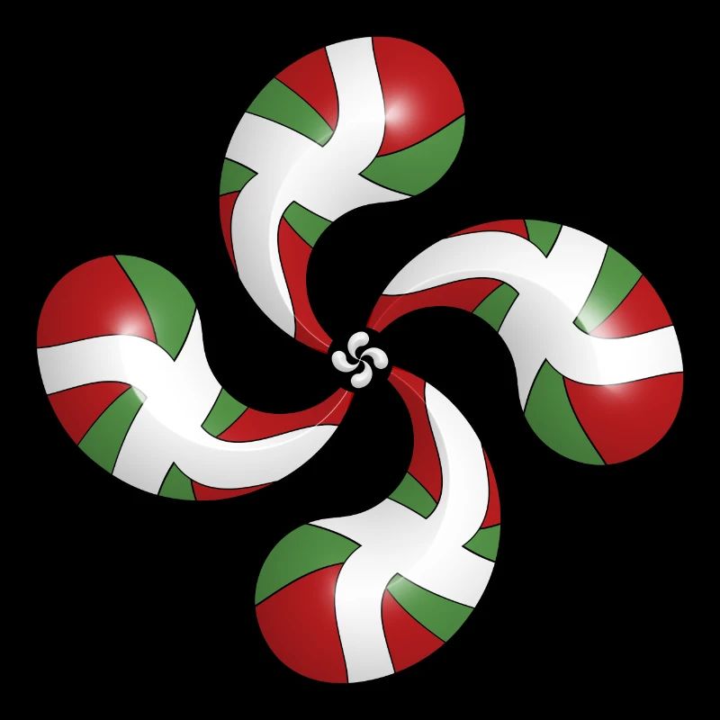 Basque flag and Lauburu