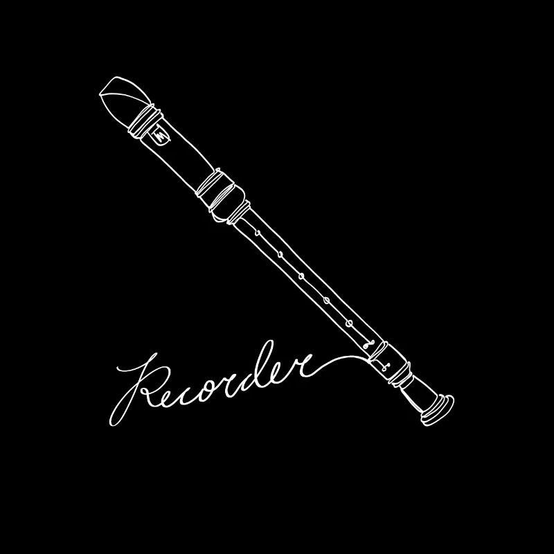 Recorder Oneline Art - Recorder Instrument