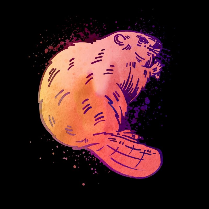Castor à l’aquarelle - Drôle de castor