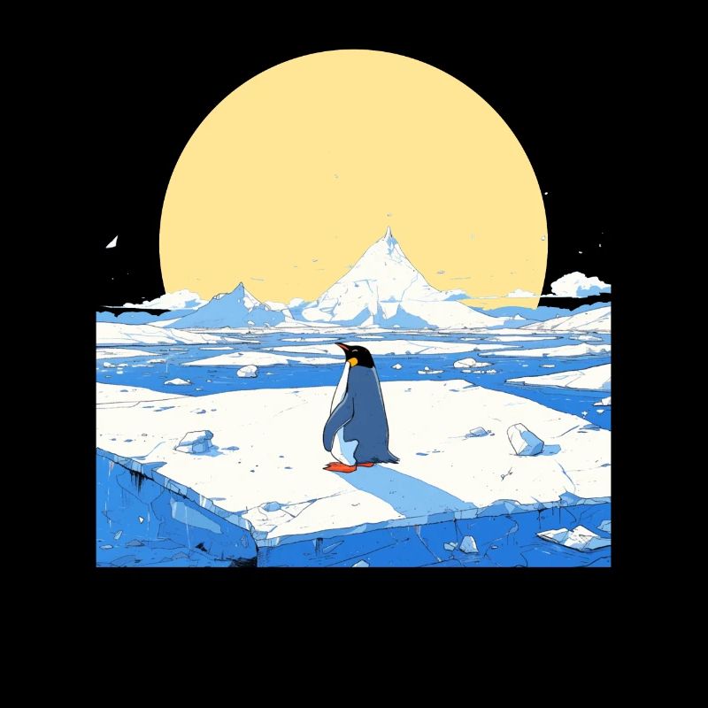 Pingouin, Paysage glacé, Kawaii, Pingouin, Mignon