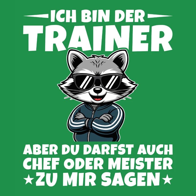 Fußballtrainer Chef oder Meister Waschbär Trainer