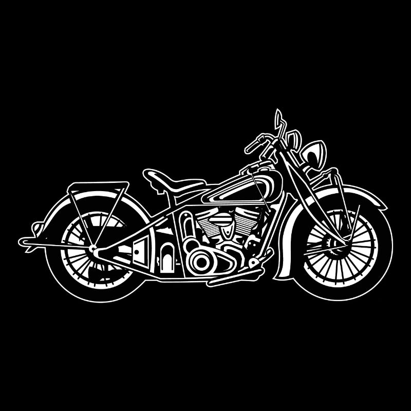 Chopper / Bobber Motorcycle 03_black white