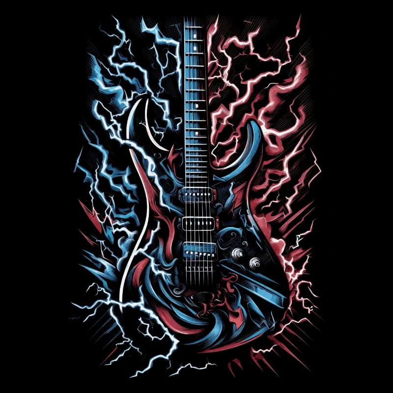 Guitare électrique avec éclairs