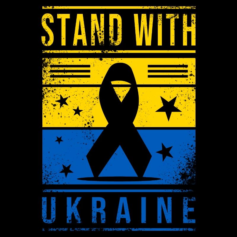 Drapeau de l’Ukraine avec signe de paix