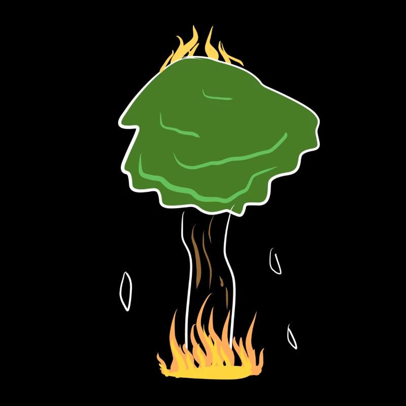burning tree fire climate protection natural