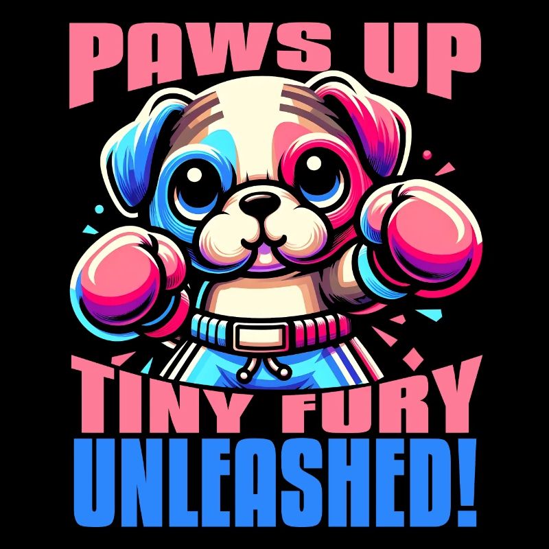 PAWS UP TINY FURY UNLEASHED CUTE KAWAII DOG BOXING