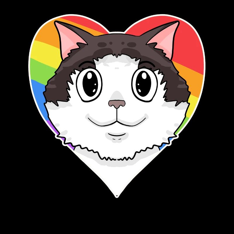 Ragdoll Katze - Regenbogen Herz