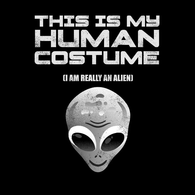 alien in human costume