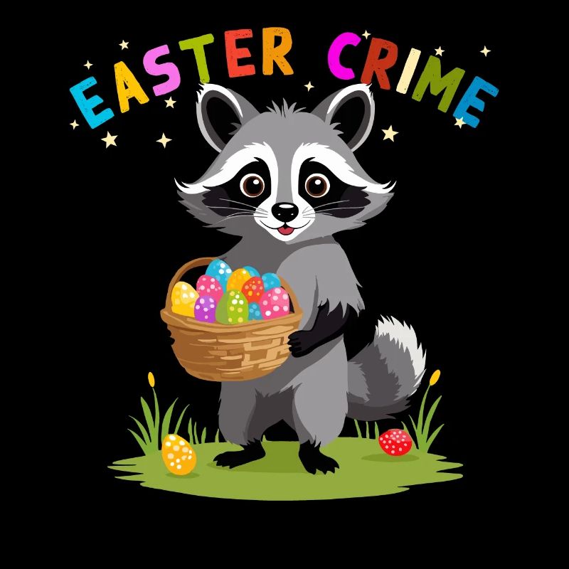 Easter Crime Raccoon Easter Bunny Fun