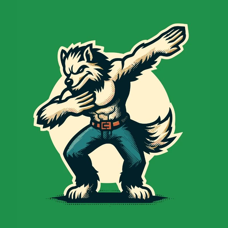 Dabbing Werewolf Funny Dabbing Design