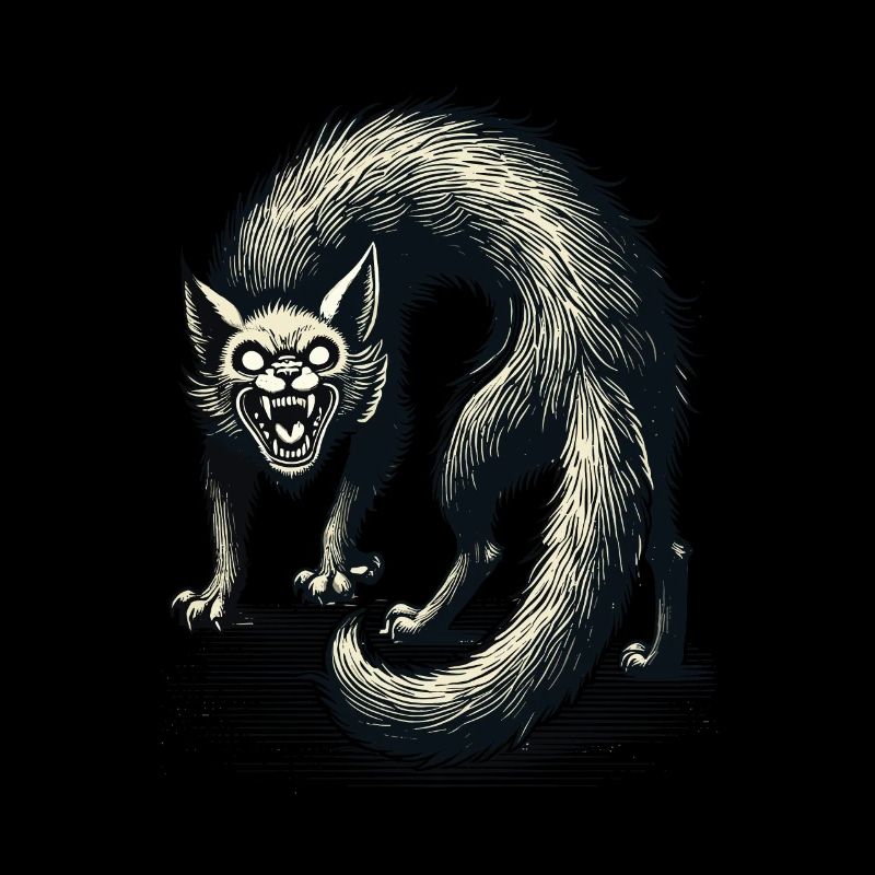 Fürchterliche Hexenkatze Unheimliche Horror Katze