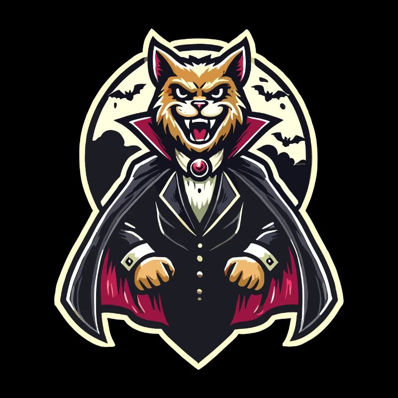 Chat vampire Chat d’Halloween mignon