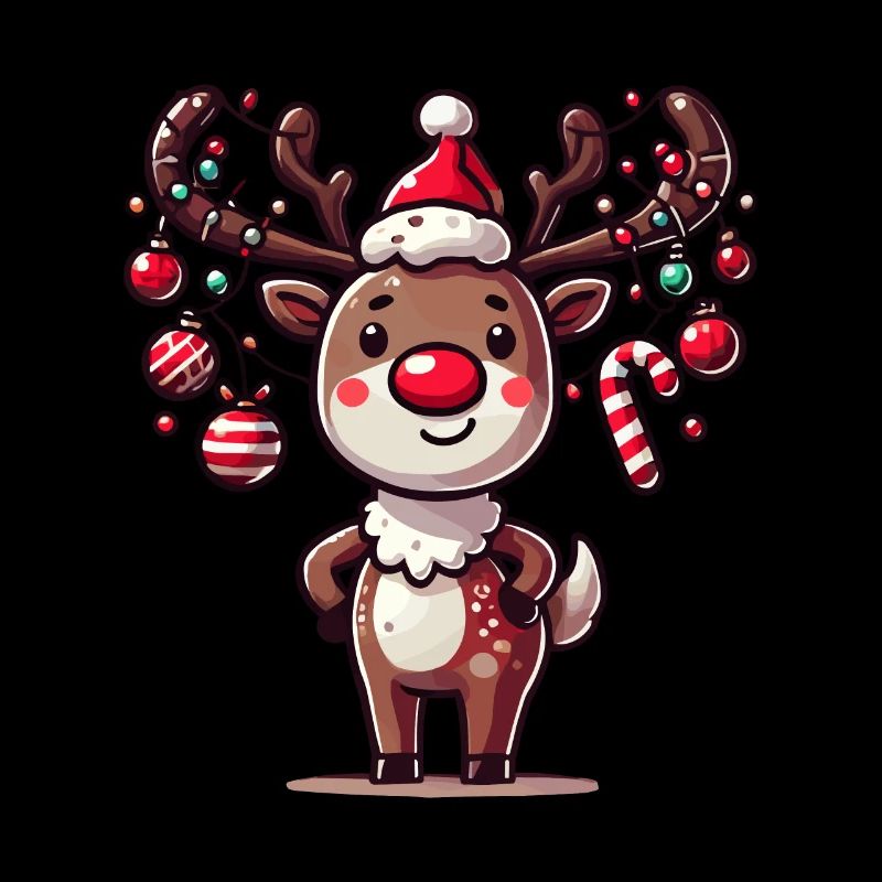 Fröhliches Rentier Mit Weihnachtskugeln