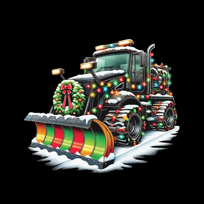 Véhicule de déneigement de Noël d’hiver