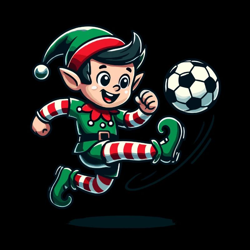 Christmas Elf Soccer Player Fun