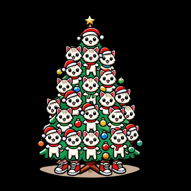 Sapin de Noël avec des chats