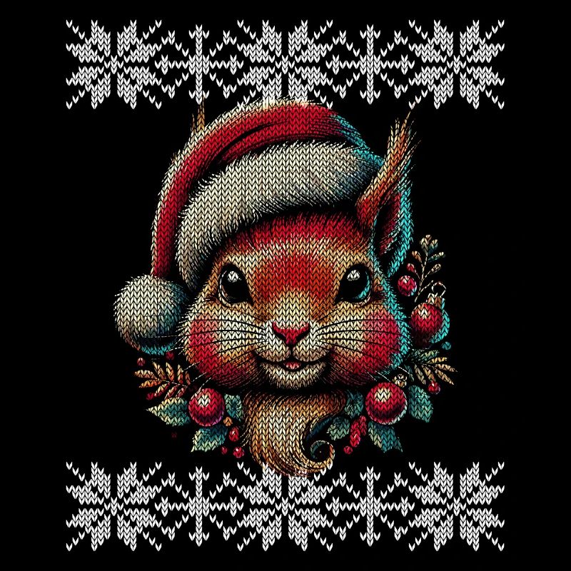 Mignon écureuil de Noël avec chapeau