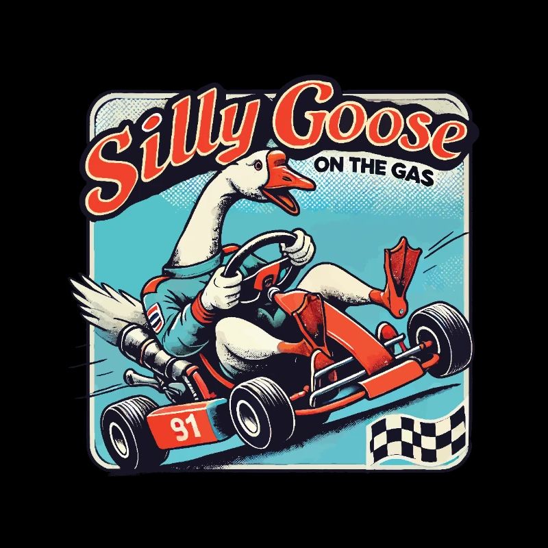 Silly Goose sur l’accélérateur dans un kart