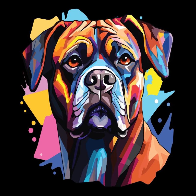 Chien boxer pop art