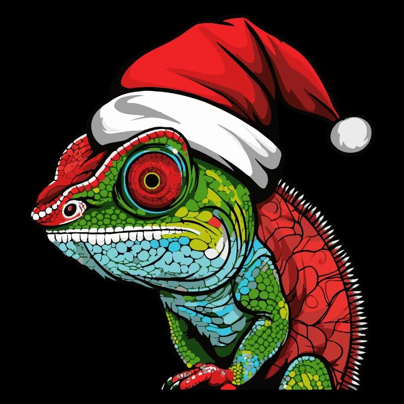 Tête d’animal de Noël caméléon