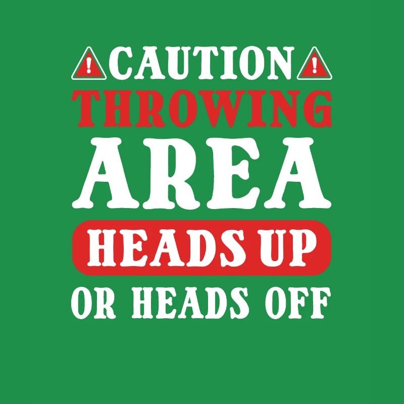Caution! Throwing area. Discus thrower. Discus throw