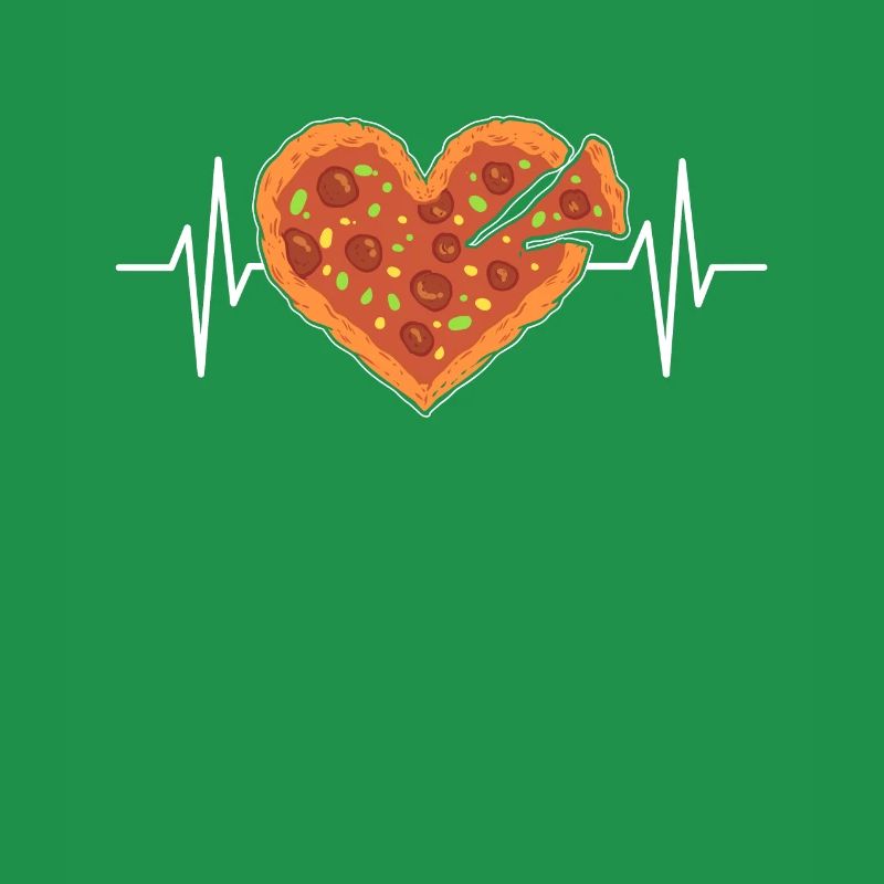 Pizza Heartbeat. ECG pulse pizza maker pizza cuisson