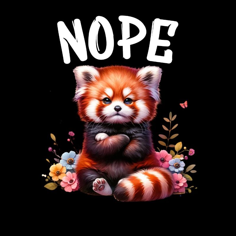 Panda roux Drôle de dicton Nope Renard de Feu