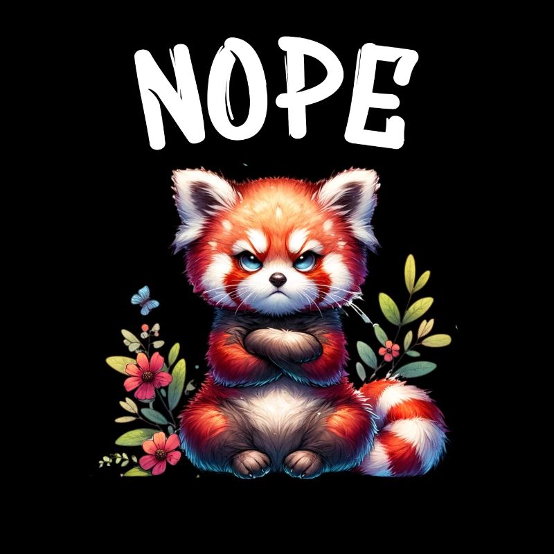 Panda roux Drôle de dicton Nope Renard de Feu