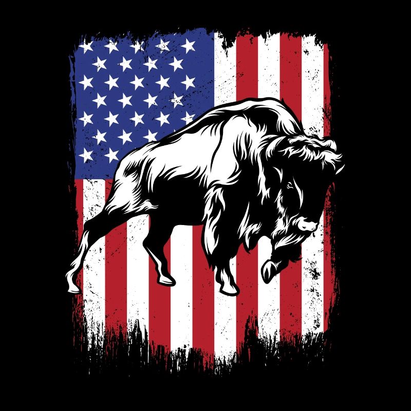 Bison Drapeau américain Buffalo Bovinae Américain