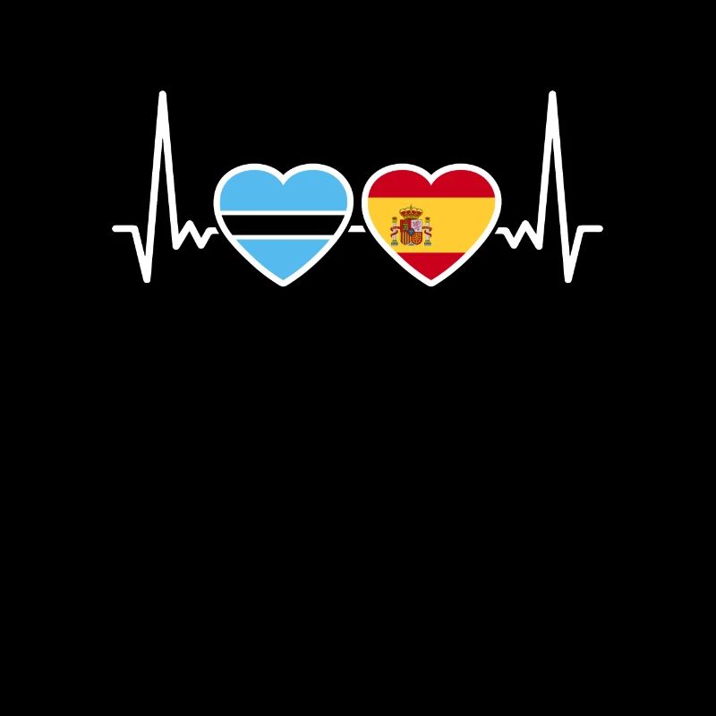 Botswana Espagne Heartbeat Drapeau Botswana