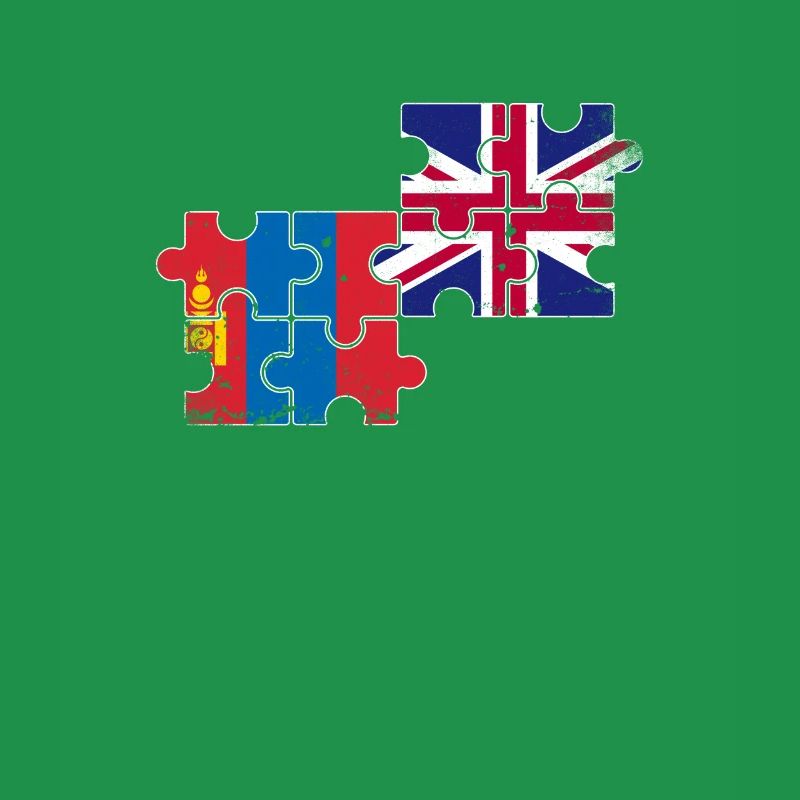 Mongolia UK Vintage Flag Brit Mongol