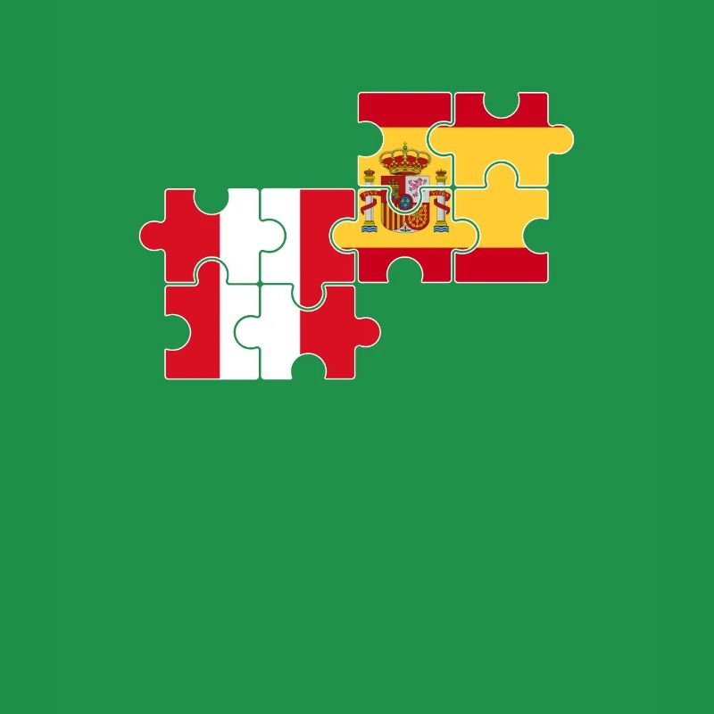 Pérou Espagne Drapeau Espagnols Péruviens