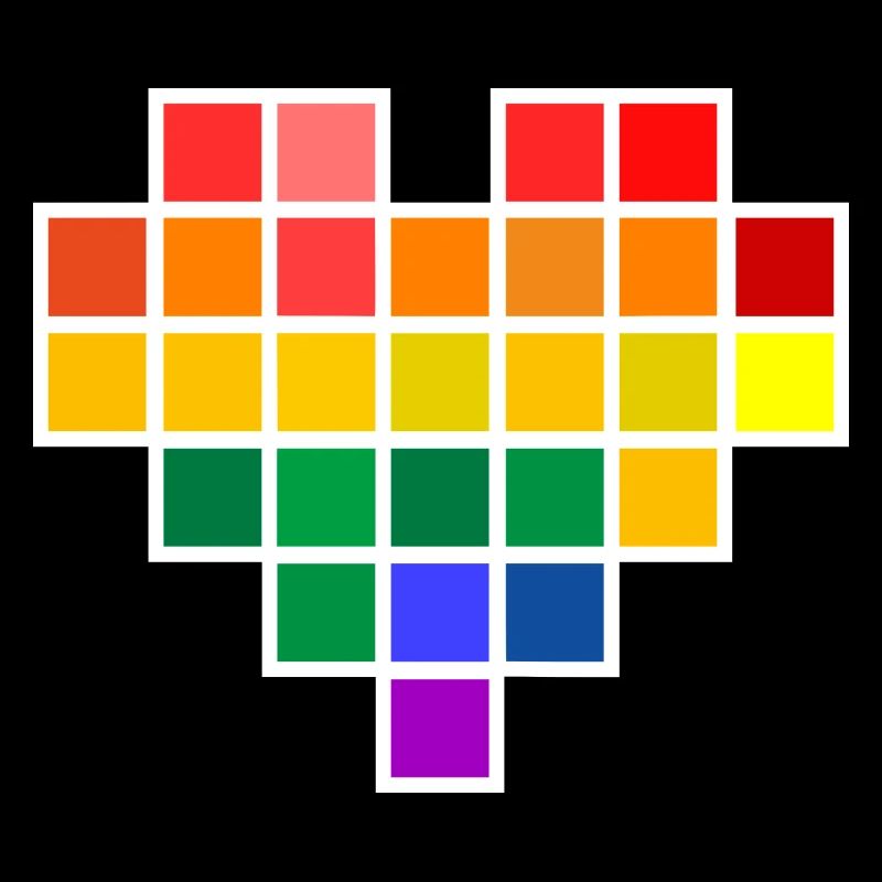 Rainbow Pixel Heart