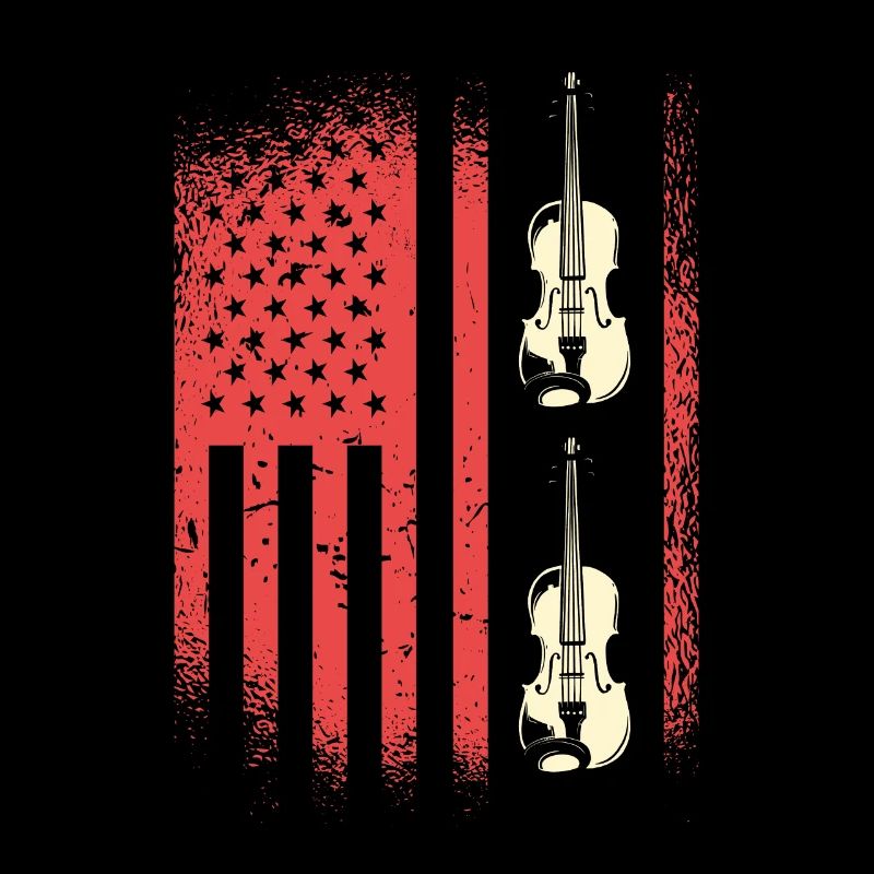 Drapeau américain avec violons