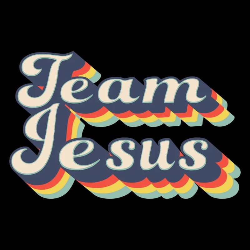 Team Jesus Religion Catholic God Retro