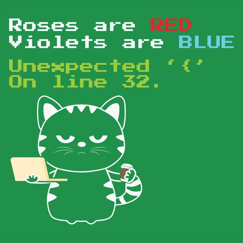 Drôle de chat de codage Progrmmer nerd geek