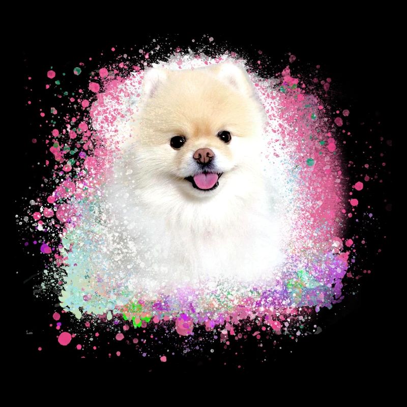 pomerian,dwarfspitz ,pointed,dog, graffiti,painting