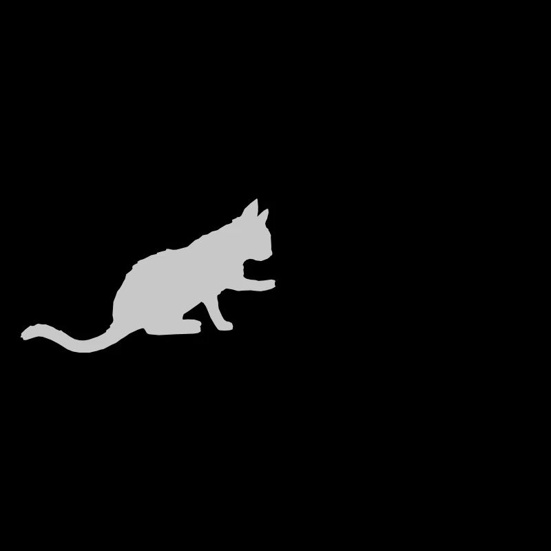 2 cute cats silhouette