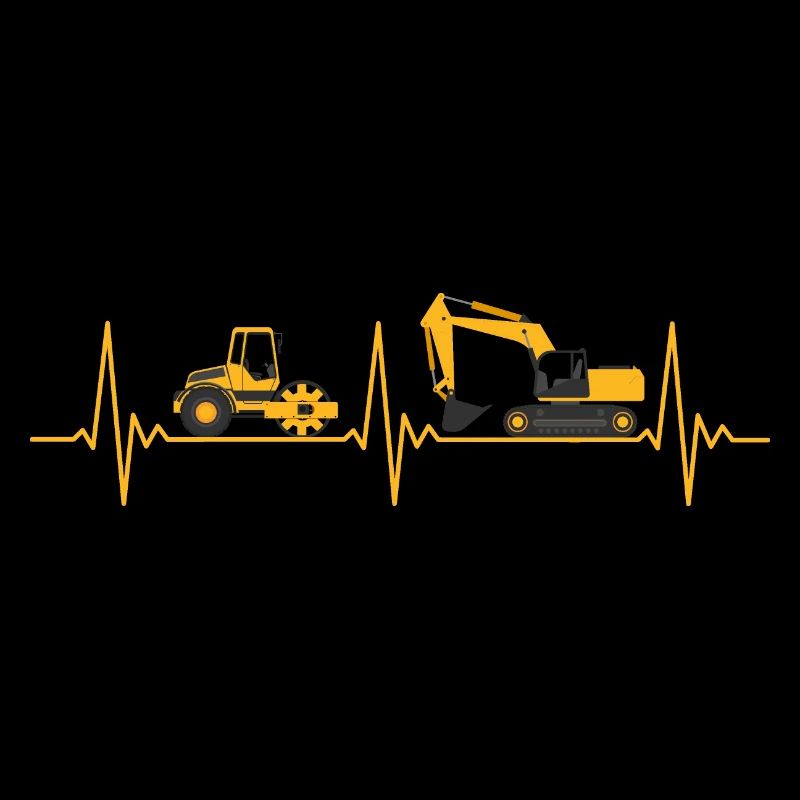 Construction site construction vehicles heartbeat