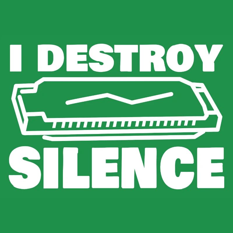 I Destroy Silence Funny Harmonica Player