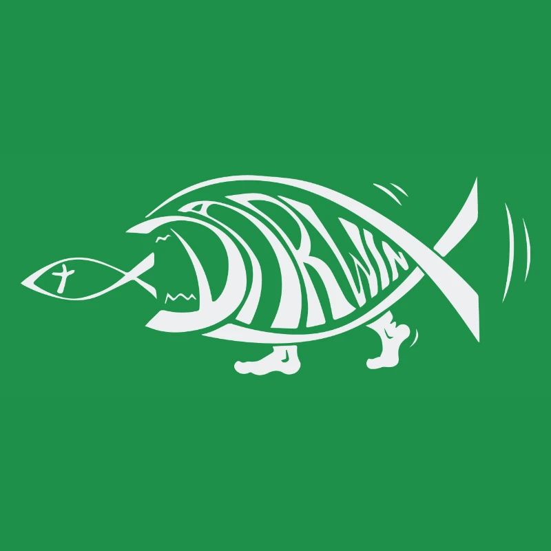 Darwin poisson mangeant des poissons de Jésus évolution drôle