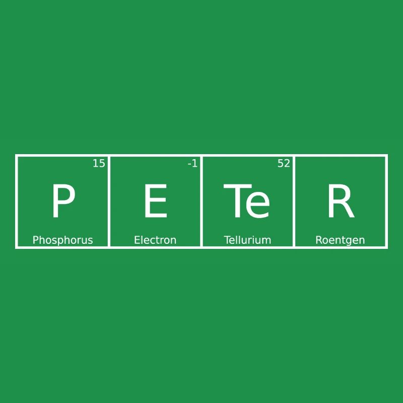 Peter Name First Name Chemistry Periodic Table Elements