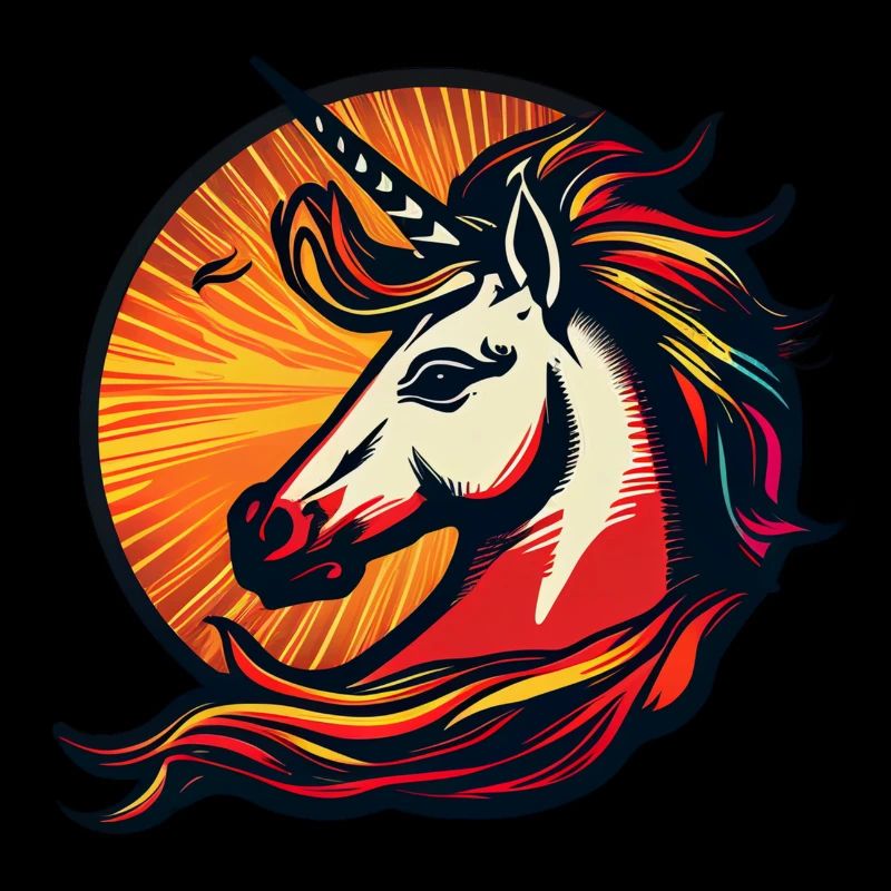Regenbogen Hipster Einhorn mit Sonnenbrille