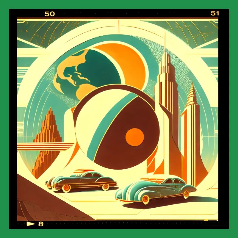 Imaginary retro planet