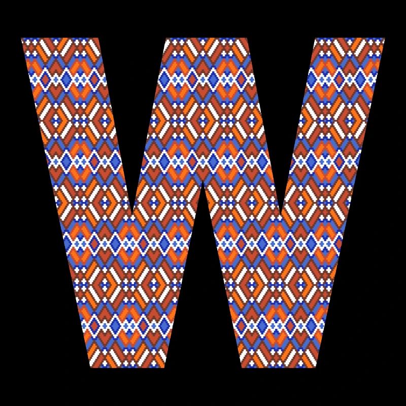 Monogramm Buchstabe W - geometrisches Muster