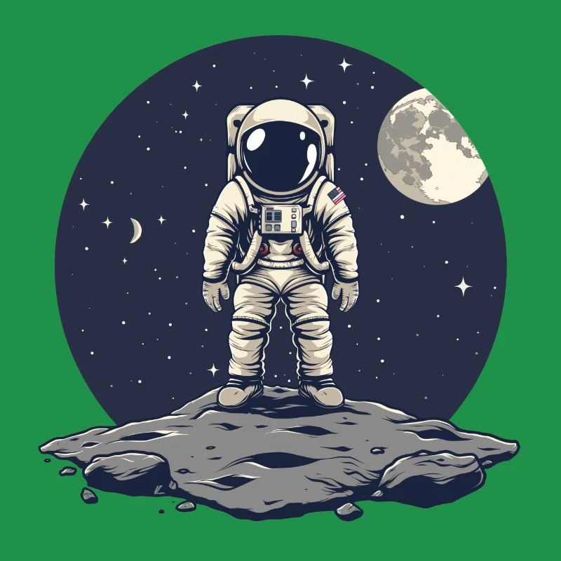 Fond de lune d’astéroïde frontal d’astronaute